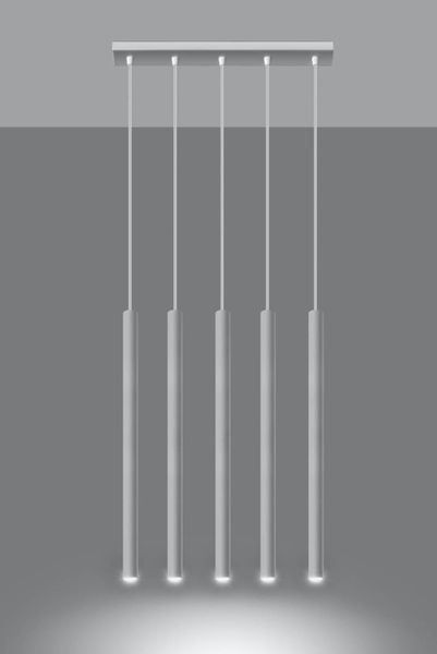 LAMPA wisząca Pastelo SL.0468 metalowa OPRAWA listwa ZWIS tuby sople białe zdjęcie 5