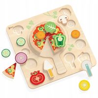 PIZZA DO KROJENIA DREWNIANA KLOCKI PUZZLE EDUKACYJNE KUCHNIA CLASSIC WORLD