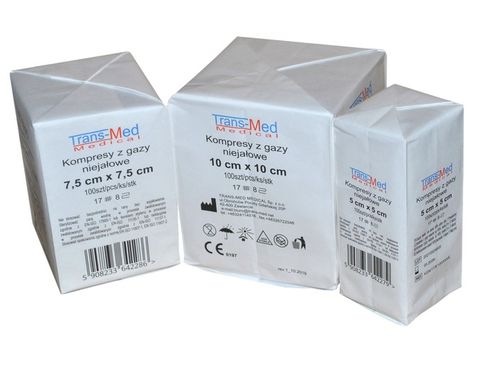 Kompresy gazowe niejałowe 17N8W 5 x 5 a100SZT x 100 opakowań na Arena.pl