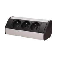 gniazdo meblowe 3x2p+z czarno-srebrne - on-9001/b-g