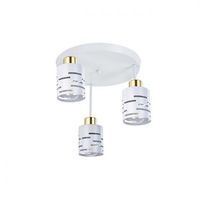 KINKIET E27 LED ELEN X3 BIAŁY ZŁOTY OKRĄGŁY STAL