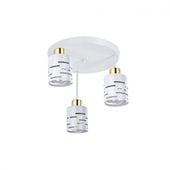 KINKIET E27 LED ELEN X3 BIAŁY ZŁOTY OKRĄGŁY STAL