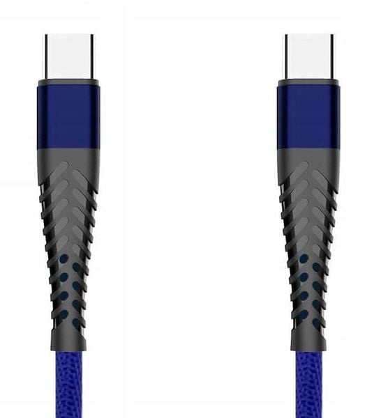 Kabel USB Typ-C - USB Typ-C Spider oplot (1 m, niebieski) zdjęcie 4