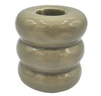 Świecznik stołowy nowoczesny ceramiczny beżowy