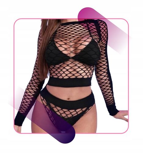 BODYSTOCKING SIATKA KOMBINEZON EROTYCZNY + MAJTKI na Arena.pl