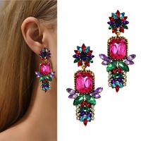 Eleganckie WIECZOROWE kolorowe kolczyki błyszczące z kryształkami listki