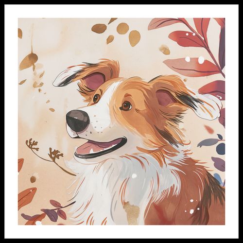 Plakat 70x70cm Collie Jesienną Porą na Arena.pl