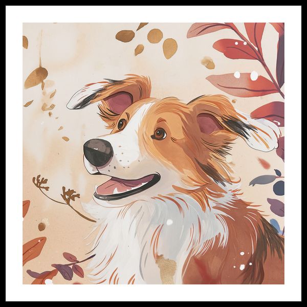 Plakat 70x70cm Collie Jesienną Porą zdjęcie 3