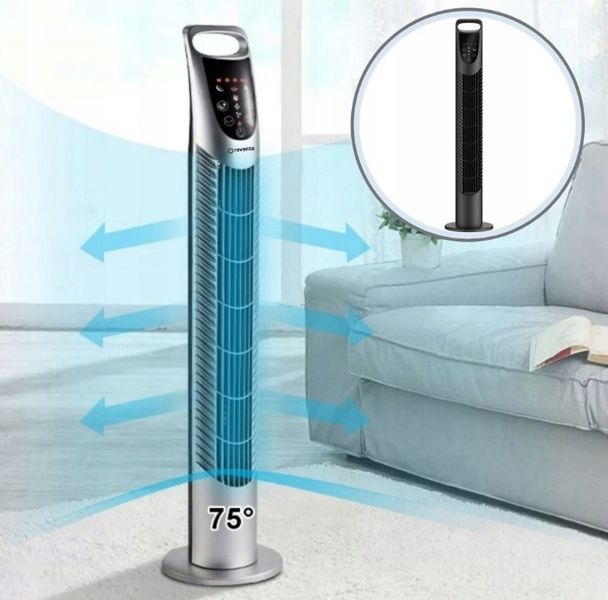 Wentylator Wiatrak Kolumnowy Obrotowy + PILOT Revento Zephyr Black Czarny zdjęcie 3