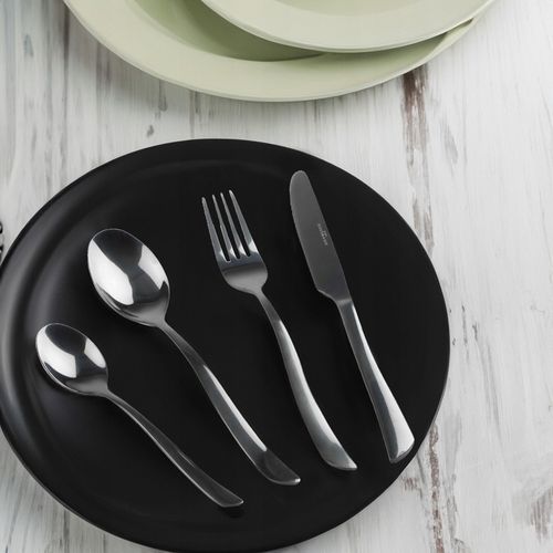 ZESTAW SZTUĆCÓW 16 el komplet sztućce pudełko proste nowoczesne czarne na Arena.pl