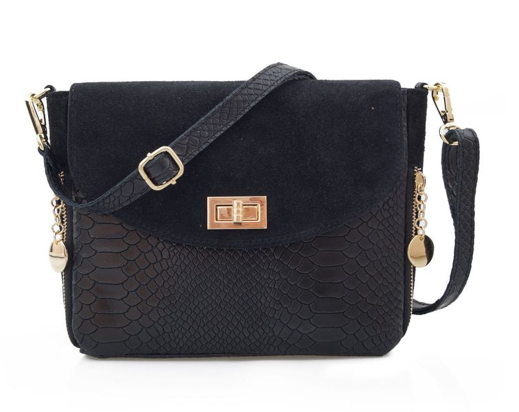 VERA PELLE torebka damska zamszowa listonoszka z paskiem V290 pomarańczowa zdjęcie 3