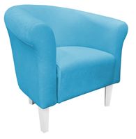 Fotel Milo Mikrofaza 14 niebieski nogi 20 białe