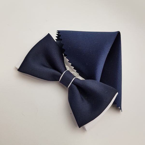 KOMUNIJNA MUSZKA GRANATOWO BIAŁA Z GRANATOWĄ POSZETKĄ zdjęcie 4