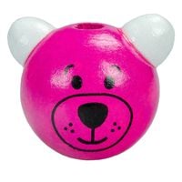 Drewniana główka MIŚ misie buzia 24mm róż