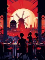 Plakat 60x80cm Wieczorne Bale przy Wiatraku