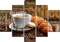 105CM 150CM ZEGAR 5 ELEM APETYCZNA KAWA DRUK OBRAZ