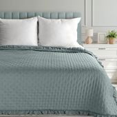 Narzuta Libi 3 200X220 cm szałwiowa mikrofibra z falbaną hotpress