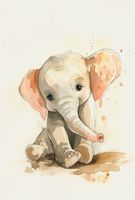 Plakat 67,5x100cm Siwy Słonik