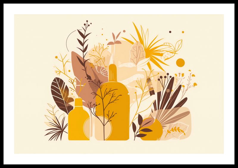 Plakat 60x40cm Złote Rośliny zdjęcie 3