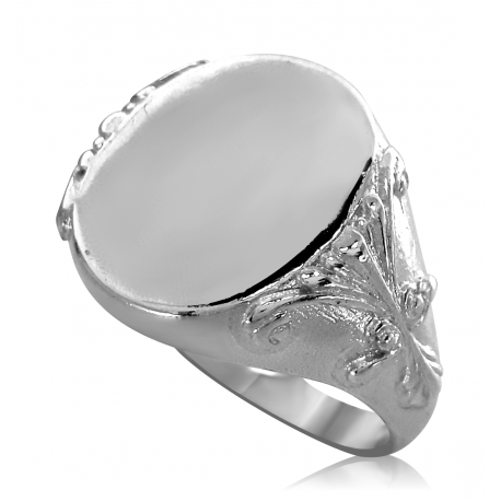 SREBRNY SYGNET Z ORNAMENTAMI PRÓBA SREBRA 925 GRAWER GRATIS zdjęcie 1