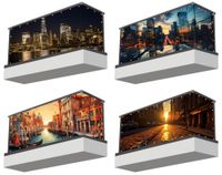 Osłona balkonowa mata ozdobna na balkon na wymiar MIASTA ULICE RÓŻNE WZORY