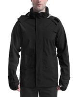 Kurtka Przeciwdeszczowa Męska Wodoodporna Oddychająca z Kapturem Czarna M