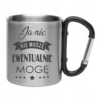 Kubek stalowy 210 ml z karabińczykiem swój grawer