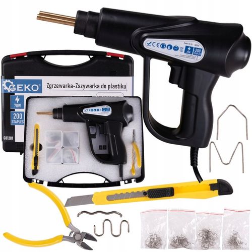 GEKO ZGRZEWARKA-ZSZYWARKA DO PLASTIKU 70W 200 ZSZYWEK WALIZKA +OSP G81281 na Arena.pl