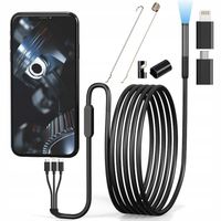 KAMERA INSPEKCYJNA IPHONE ANDROID 3w1 ENDOSKOPOWA 2M FULL HD do telefonu PC
