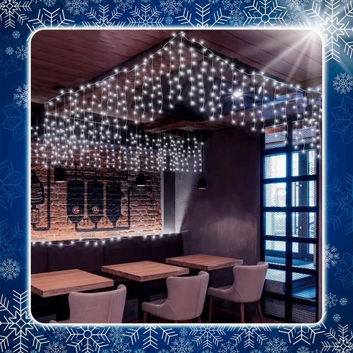 SOPLE 500 LED biały zimny + FLASH LAMPKI ZEWNĘTRZNE 23m GIRLANDA Kurtyna na Arena.pl