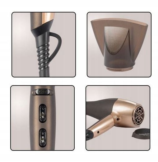 NIEMIECKA PROFESJONALNA SUSZARKA WŁOSÓW JONIZACJA ZIMNY NAWIEW IONIC 2200W zdjęcie 9