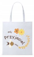 Dla Przyjaciela Na Prezent Torba Eco Biała Shopper Z Nadrukiem Ze Zdjęciem