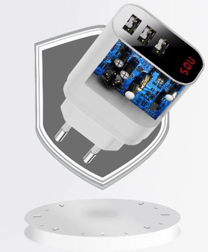 ŁADOWARKA SIECIOWA BASEUS MIRROR TRAVEL 3xUSB na Arena.pl