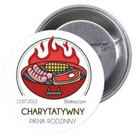 Przypinki buttony CHARYTATYWNY PIKNIK RODZINNY HIT