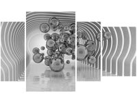 OBRAZ NEW ART NEURONY SREBRNE TUNEL ŚWIETLNY