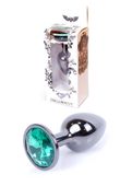 plug-jewellery dark silver plug- green