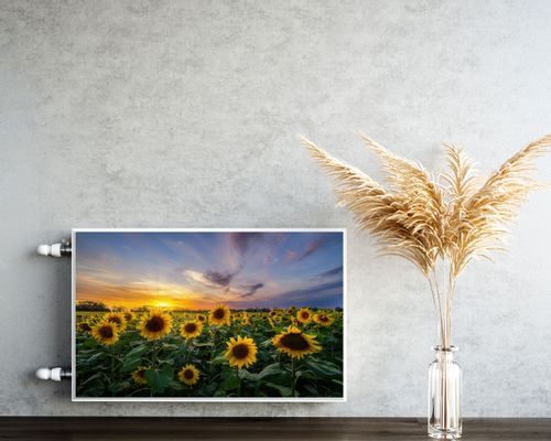 MAGNETYCZNA Mata Grzejnika Pole Słoneczników Zachód SŁOŃCA 80cm x 60cm na Arena.pl
