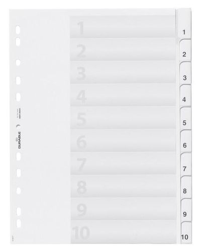 Przekładki 10, A4 Durable biały na Arena.pl