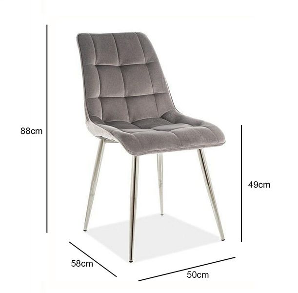 Krzesło Plaid szare/ chrom Bluvel 14 zdjęcie 2