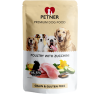 PETNER mokra karma psa DRÓB z CUKINIĄ 95% mięso podroby rosół saszetka 500g
