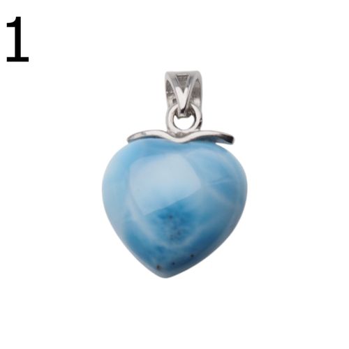 Zawieszka - larimar serce w srebrze rodowanym 1 na Arena.pl