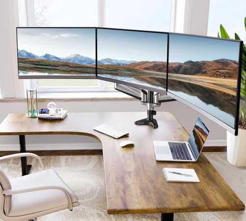 NIEKOMPLETNY Uchwyt na trzy monitory17-32'' srebrny ramię HUANUO HNTS3S na Arena.pl