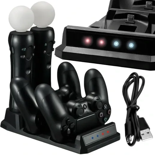 DUŻA Ładowarka STACJA DOKUJĄCA do PS4 DualShock MOVE Kontroler Pad 4w1 zdjęcie 5