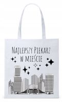 Dla Piekarza Prezent Torba Eco Biała Shopper Z Nadrukiem Ze Zdjęciem