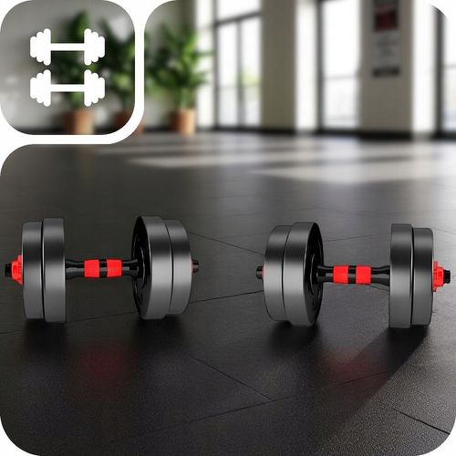 ZESTAW HANTLI BITUMICZNYCH REGULOWANYCH MEGA 2x15 kg trening siłowy na Arena.pl