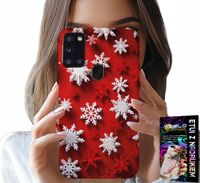 ETUI DO SAMSUNG GALAXY A21s - PŁATKI ŚNIEGU, ŚNIEG, GWIAZDKI, ŚWIĘTA