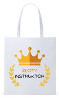 Torba Biała Eco Shopper Dla Instruktora Prezent Z Nadrukiem Ze Zdjęciem