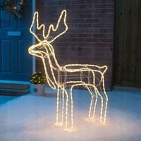 RENIFER LED XXL RUSZAJĄCY GŁOWĄ DUŻY 120 CM CIEPŁY BIAŁY + flash ZIMNY
