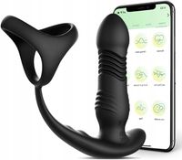 Unisex Prostata Pochwa Wibrujący Rozciągany Masturbator APP Kontrola