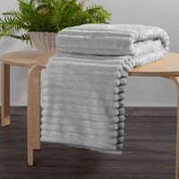 Koc mikroflano SOFT 70x160 srebrny miękki 300gsm